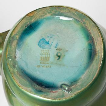 Two earthenware vases, Zsolnay, Hungary.