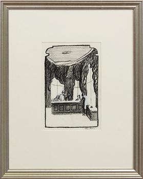 Peter Dahl, a signed mixed media.