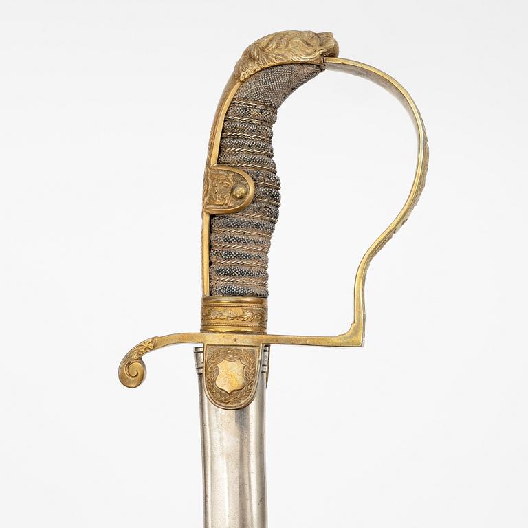 Sabel, tysk, för officer, 1800-talets slut, med balja.
