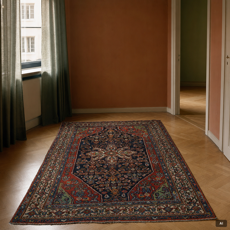 An oriental, semi-antique rug, c. 195 x 130 cm.