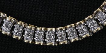 ARMBAND, 14 K guld samt briljanter, 11 g.