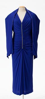 A 1980's cocktail dress with shawl.