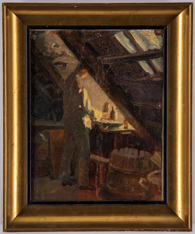 Niels Bjerre, olja på duk/pannå.