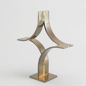 WILLIAM CROVELLO, a signed brass sculpture.