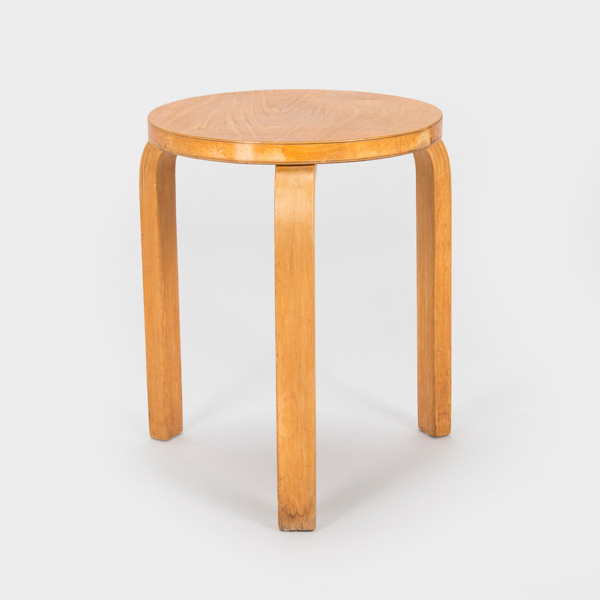 Alvar Aalto, A 1950s '60' stool for  O.Y. Huonekalu- ja Rakennustyötehdas A.B. Finland.