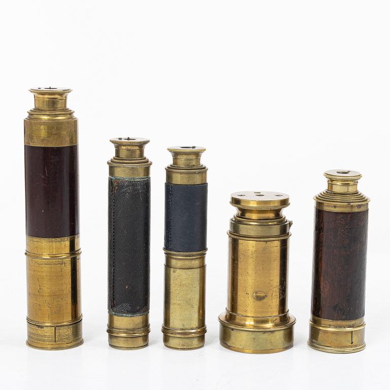 Five telescopes, 19th and 20th century.
