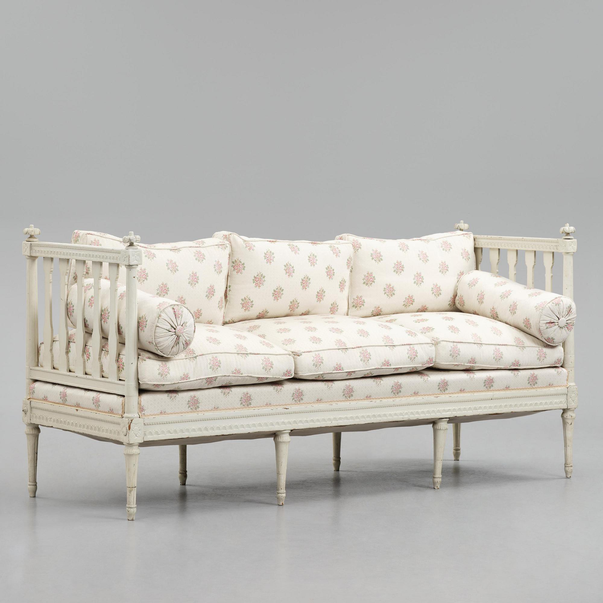 A Swedish Gustavian sofa, late 18th century.