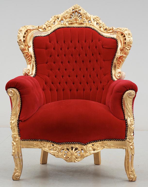 FÅTÖLJ, rokokostil, 2000-tal.