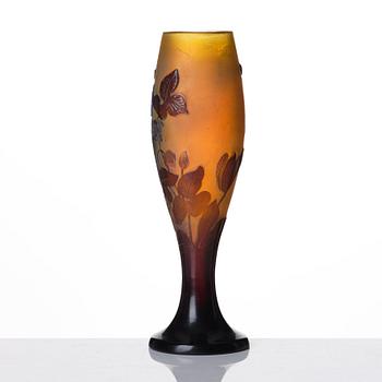 Emile Gallé, an Art Nouveau cameo glass vase, Nancy, France.