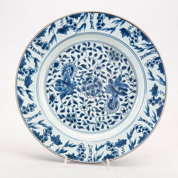 A Chinese early 1700s Qing Dynasty porcelain plate.