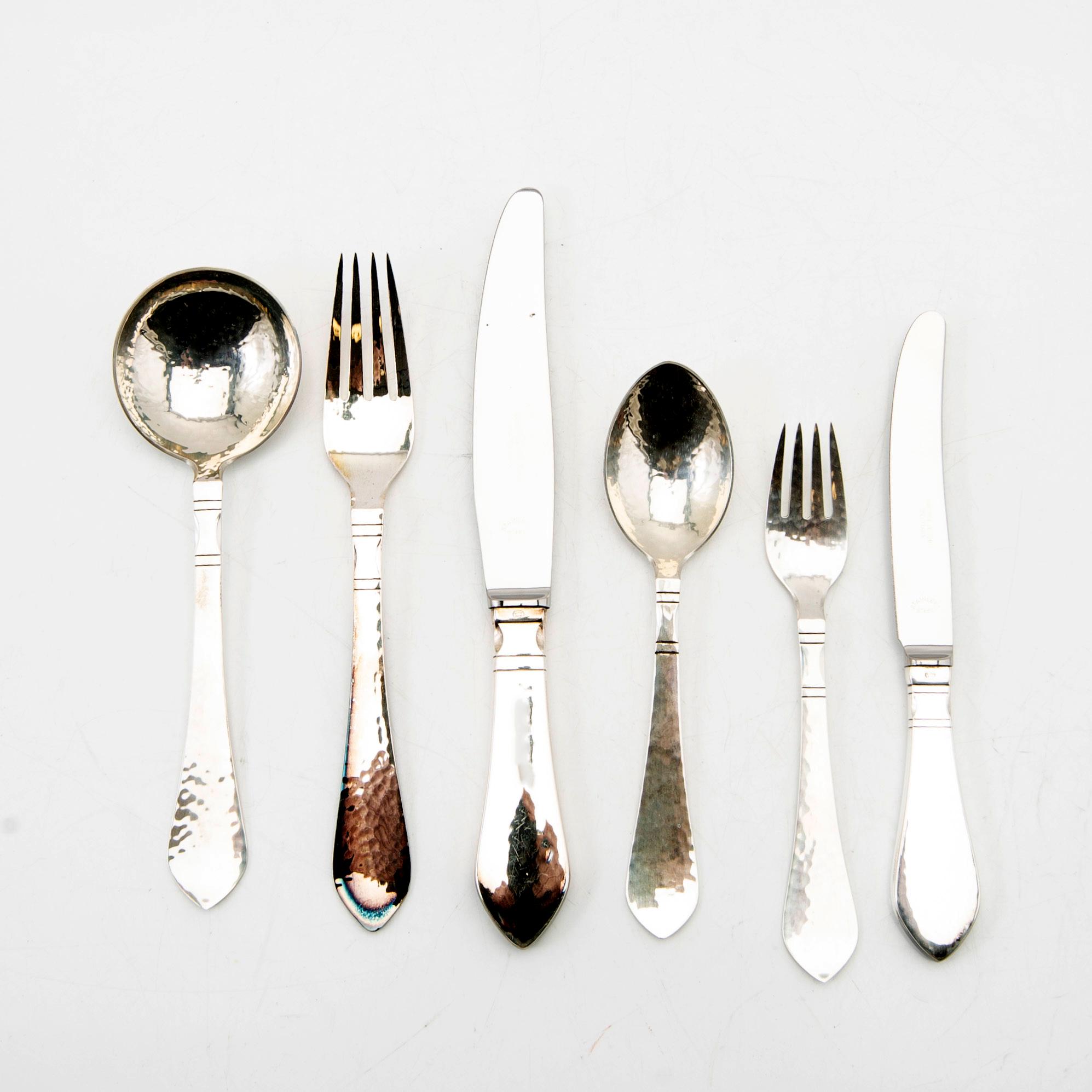 Georg Jensen, Cutlery, silver, 48 pieces, Antique/Continental, Denmark.