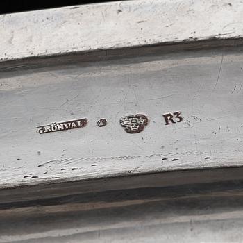 A Swedish 19th century silver dish/tray, marks of Johan Petter Grönvall, Stockholm 1823.