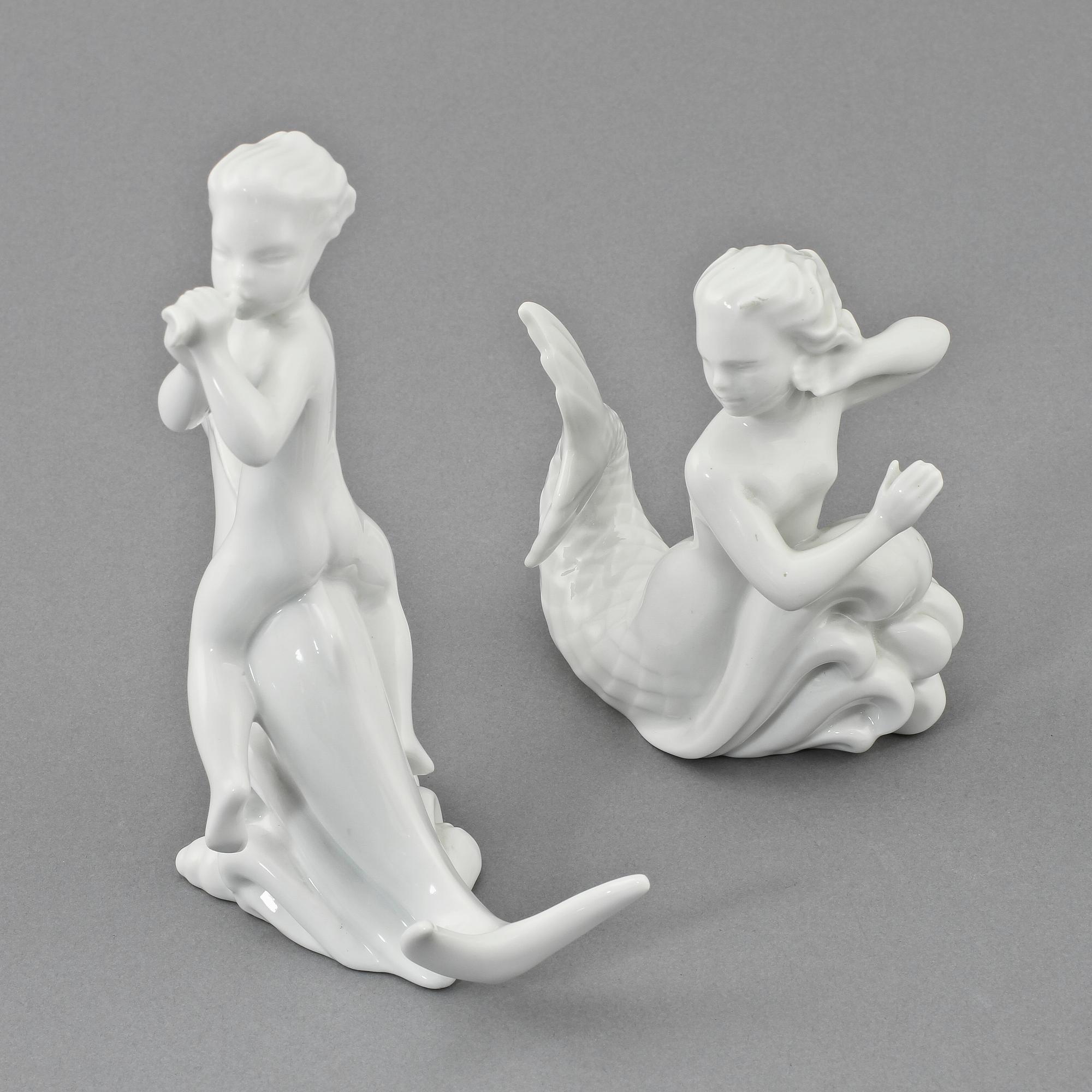 FIGURINER, 2 st, porslin, Harald Salomon, Rörstrand, 1900-tal.