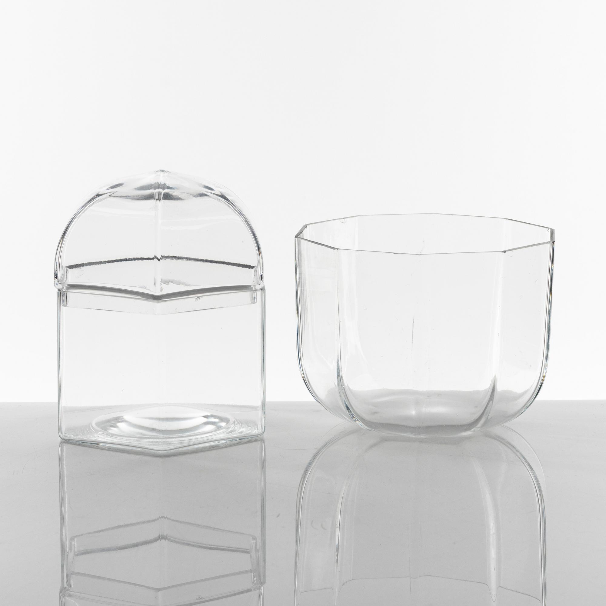 A 26 pieces glass service, "Oktav" by Bertil Vallien for Kosta Boda, Sweden.