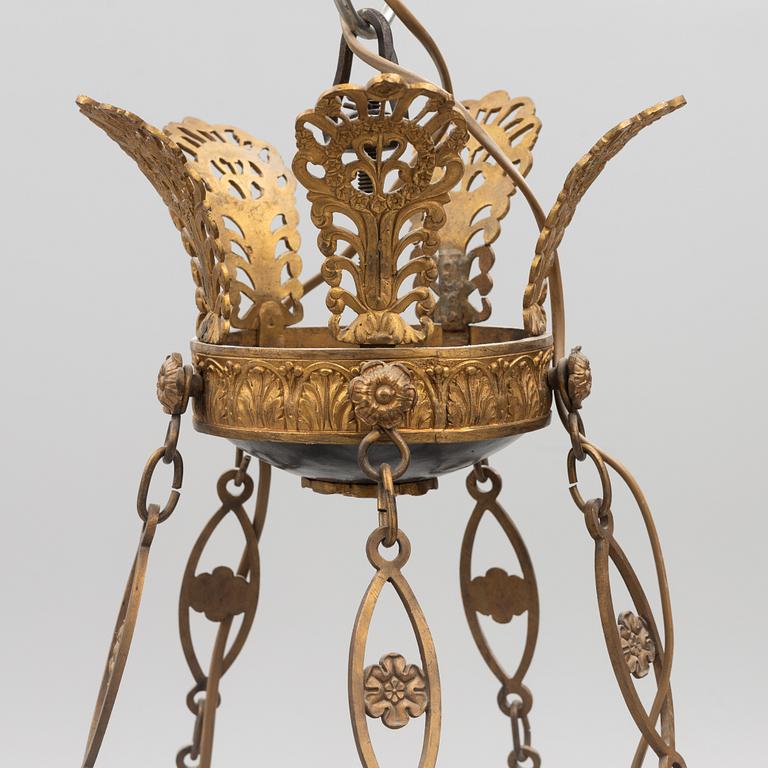An Empire style ceiling light, laterpart of the 19th century.