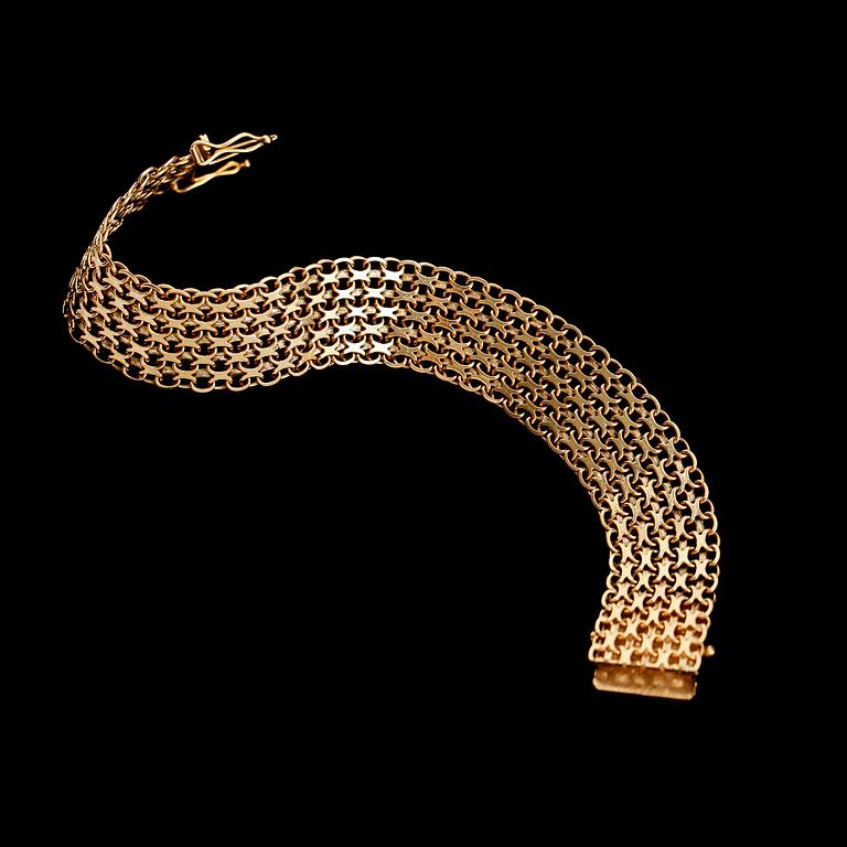 ARMBAND, 18 k guld, X-länk, vikt ca 23 g.