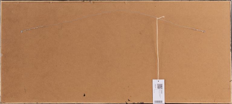 Marika Lang, blandteknik på grafisk grund, signerad.