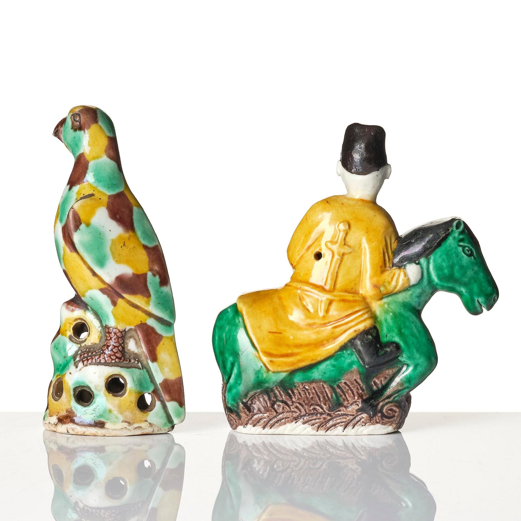 A group of sancai-glazed scholar's objects, Qing dynasty, Kangxi (1662-1722).