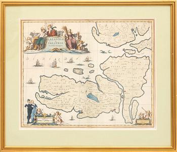 Moses Pitt, after Johannes Janssonius, map of Lolland and Falster, Denmark, London circa 1680.