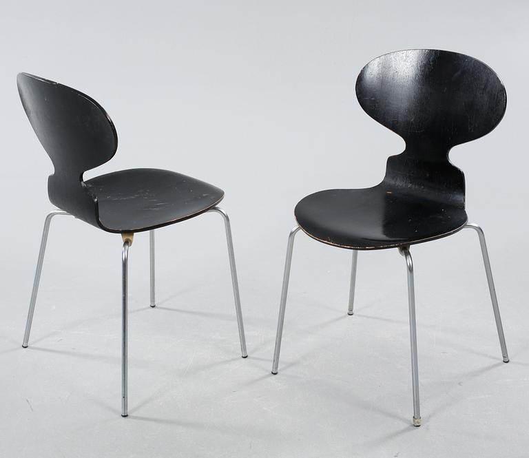 Four chairs, model Myran, designed by Arne Jacobsen for Fritz Hansen, made 1969.