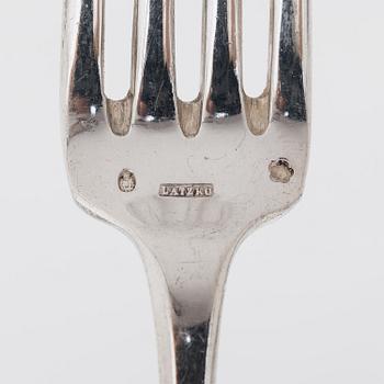 A 24-piece set of Latzko silver cutlery, Pest, Austro-Hungarian Empire 1878-1922.
