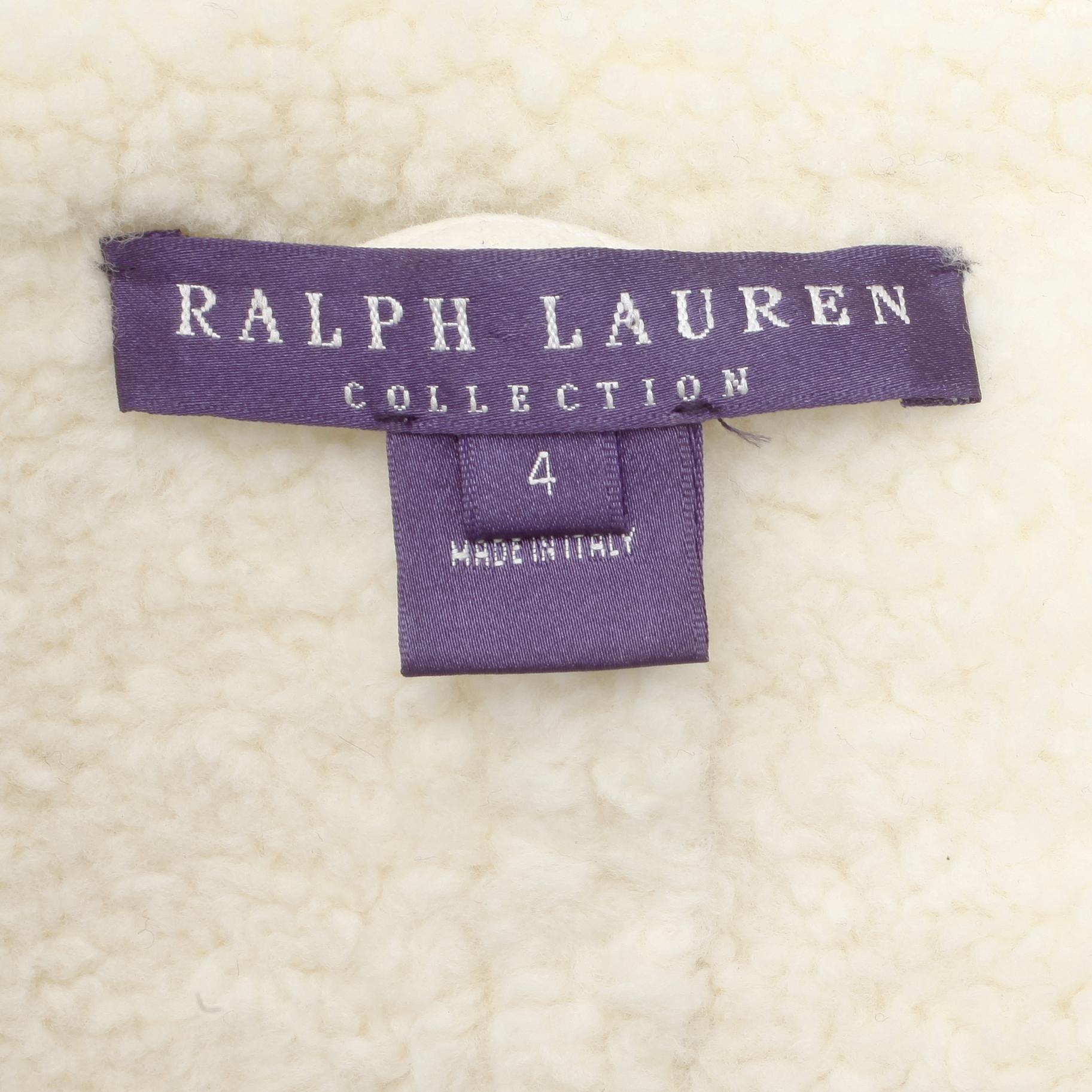 RALPH LAUREN, a white shearling jacket. Size 4.