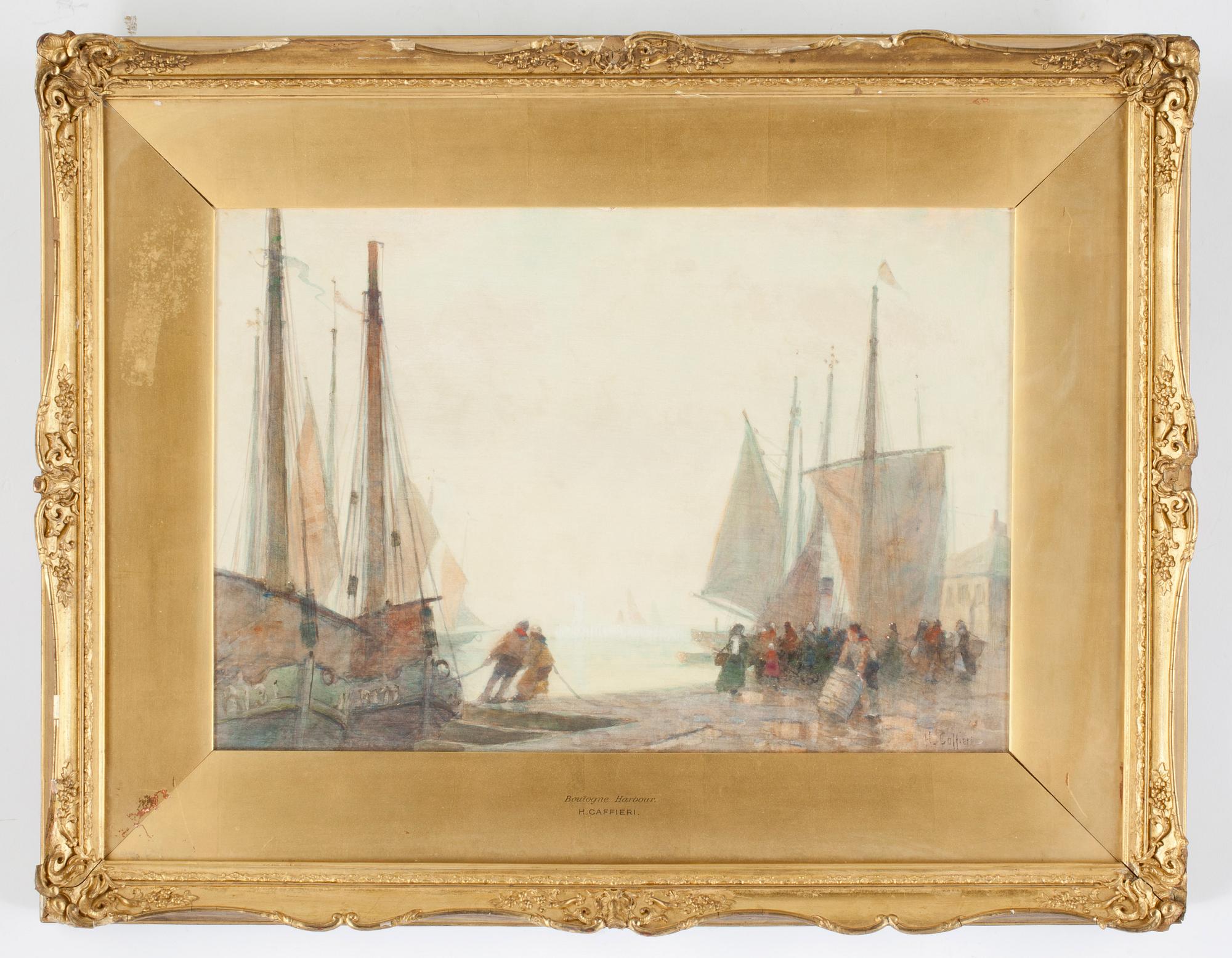 HECTOR CAFFIERI, akvarell. Signerad.