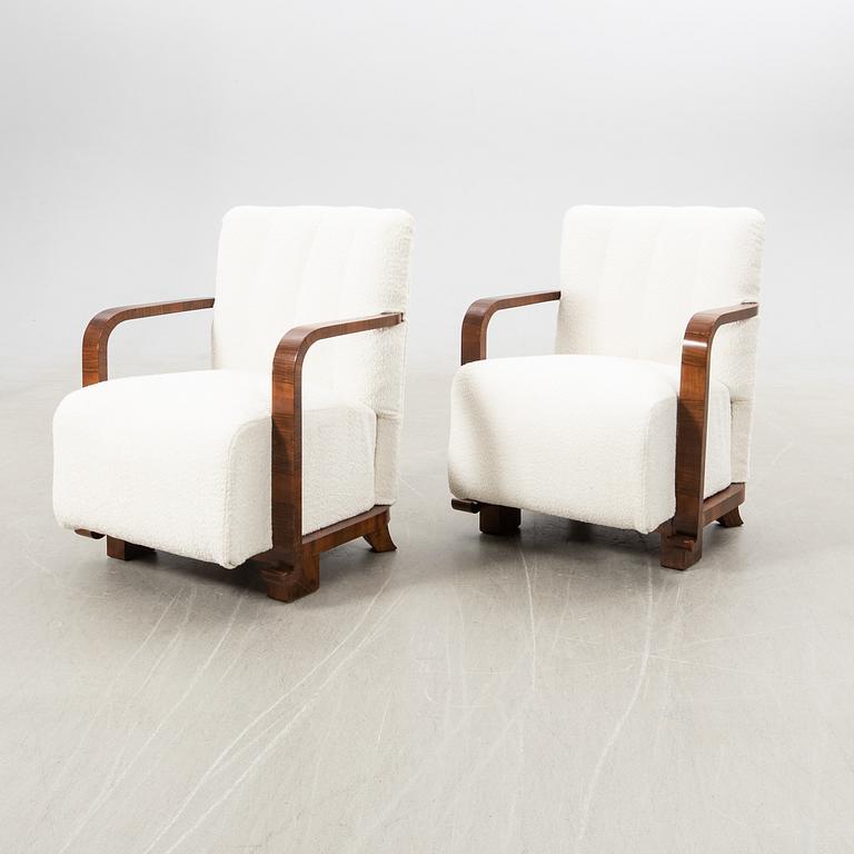 Armchairs, a pair, Art Deco, first half of the 20th century.