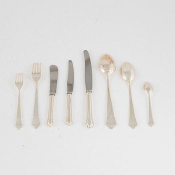 Cutlery service, 100 pieces, silver, Chippendale model, GAB Eskilstuna and Stockholm, including years 1949 and 1969.