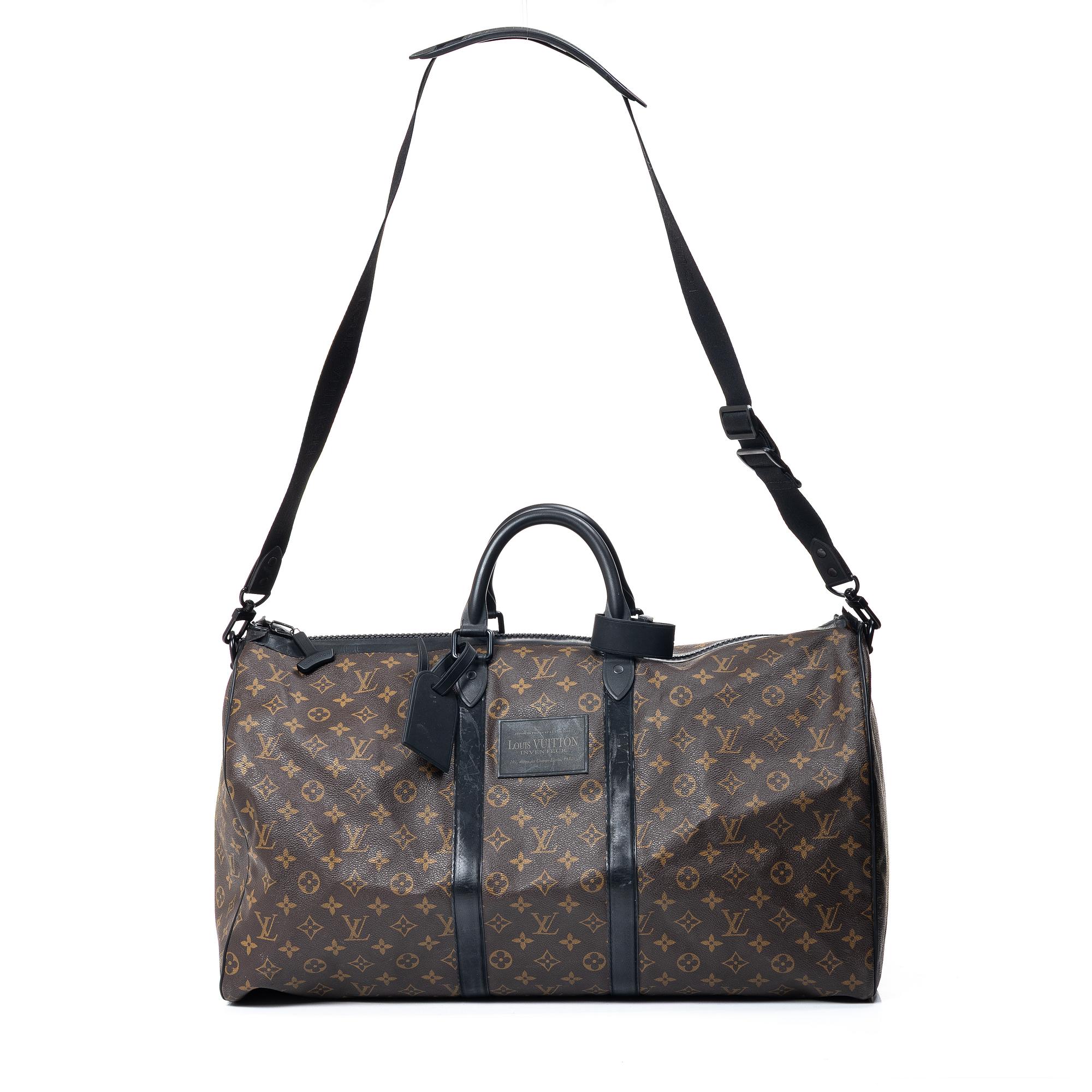 Louis Vuitton, weekender bag, “Macassar Waterproof Keepall 60 Bandoulière”.