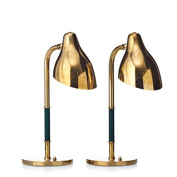 373. Vilhelm Lauritzen, a pair of brass table lights, Denmark.