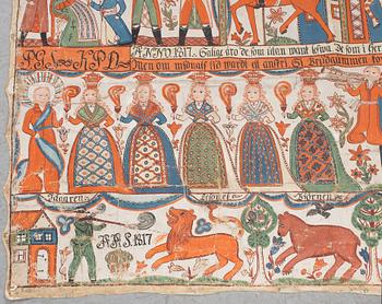 BONADSMÅLNING, allmoge, Småland, Anders Andersson, Femsjö-gruppen, märkt AAS 1817.