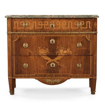 A Gustavian late 18th century commode by G Foltiern, not signed.