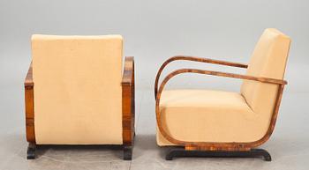 FÅTÖLJER, ett par. Art-deco, 1900-tal.
