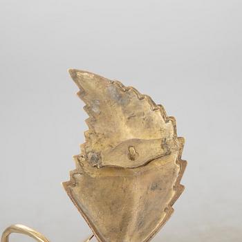 Wall sconces a pair mid-20th century brass.