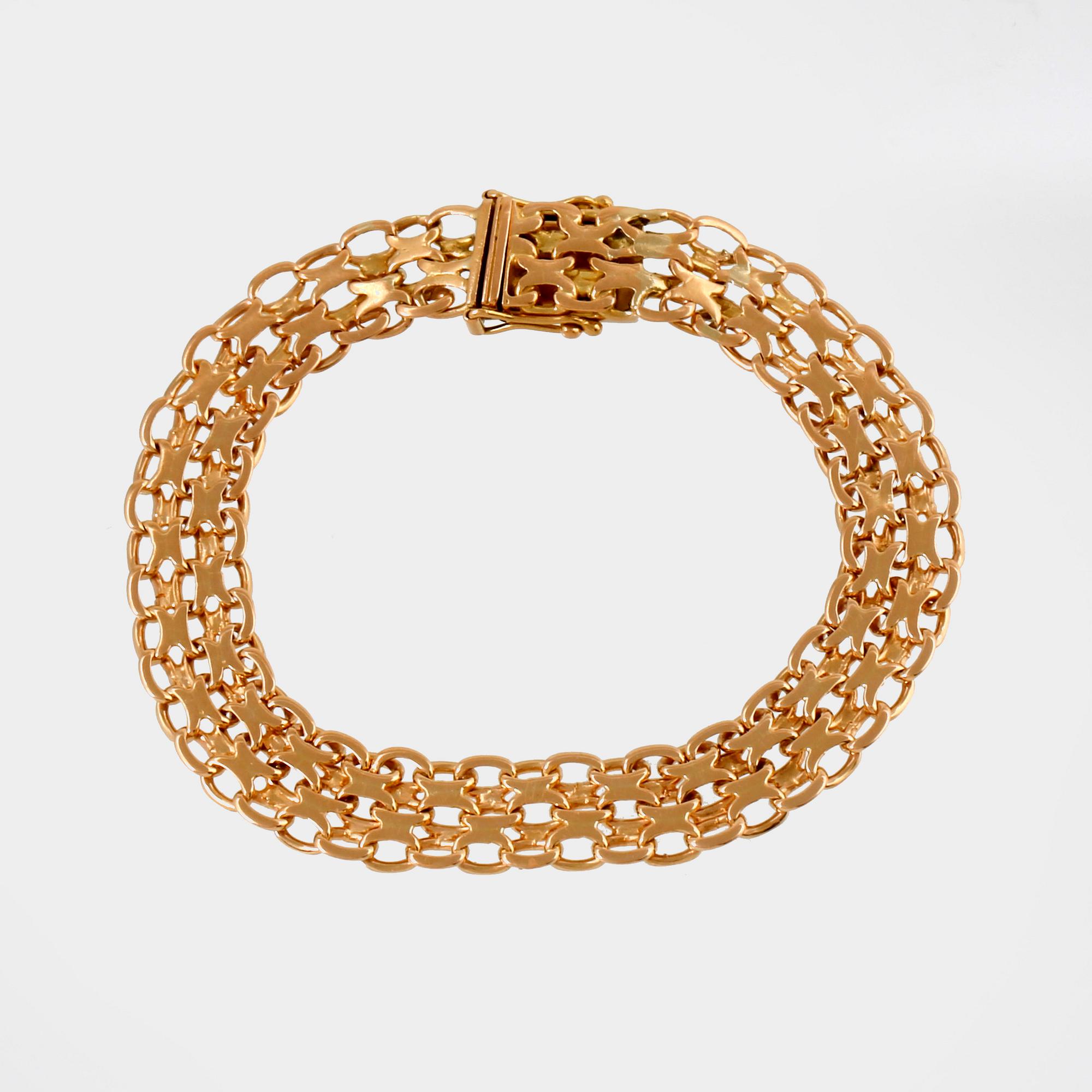 Bracelet 18k gold, 23,8 g, approx 21 x 1 cm.