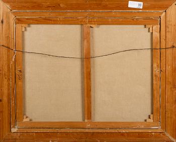 OKÄND KONSTNÄR, olja på duk, 1900-talets mitt, otydligt monogramsignerad.