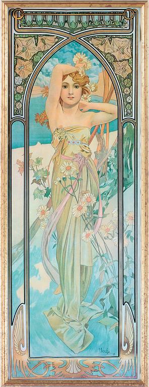 ALPHONSE MUCHA, efter,  affischer, 4 st, 1900-talets andra hälft.