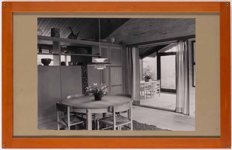 Børge Mogensen, 9 framed photographs depicting Mogensen's house at Soløsevej in Gentofte, Denmark.