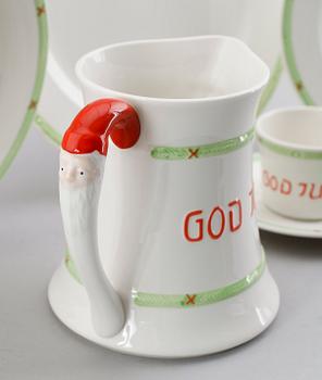 MAT/KAFFESERVIS, 63 delar, "God Jul", Rörstrand, 1900-talets andra hälft.