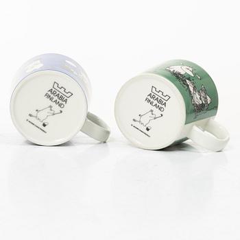 Arabia, two Moomin mugs, Finland, 1990-99.