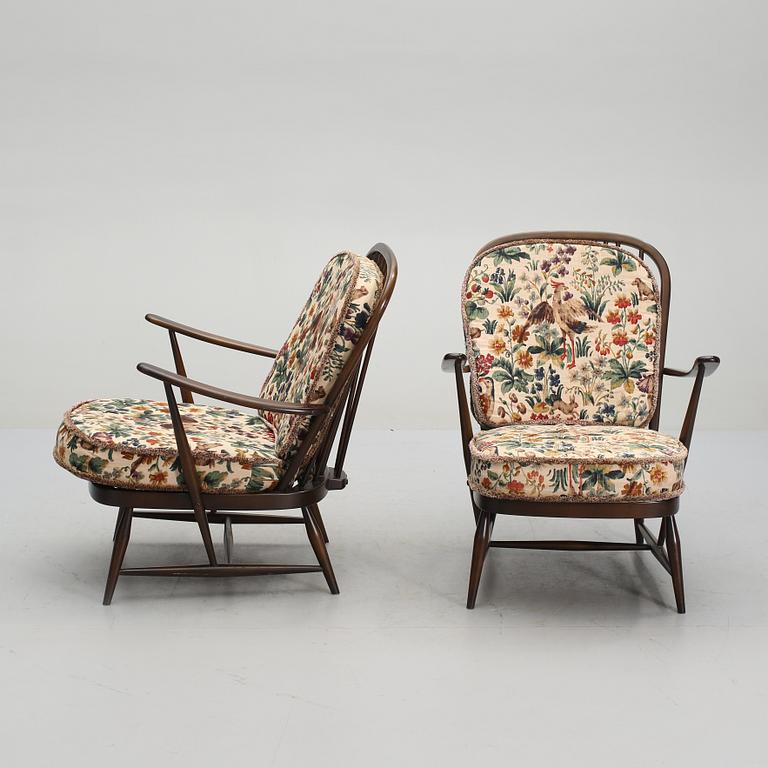 FÅTÖLJER, 2 st, Lucian Ercolani, Ercol, 1900-talets andra hälft.
