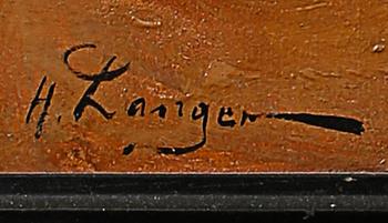 OKÄND KONSTNÄR, olja på duk, H Langer, 1900-talets första hälft.