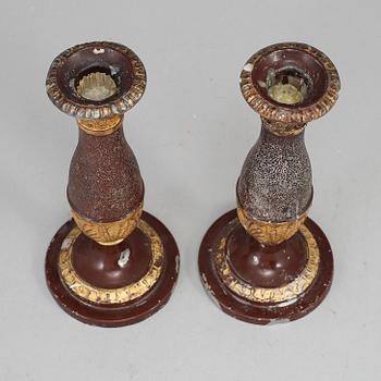 LJUSSTAKAR, ett par, Biedermeier, sannolikt Tyskland, 1800-talets första hälft.