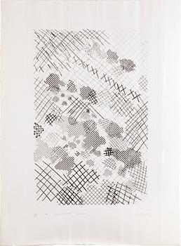 WILLIAM TILLYER, Svit med 25 serigrafier (varav en del i färg), etsningar och färgliotgrafier, 1974, samtliga signerade.