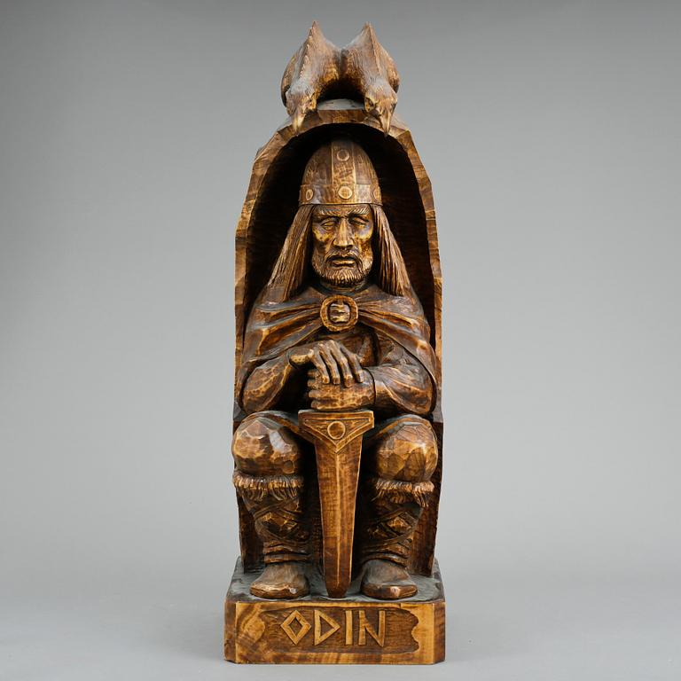 GUDABILD, trä, Odin, 1900-tal.