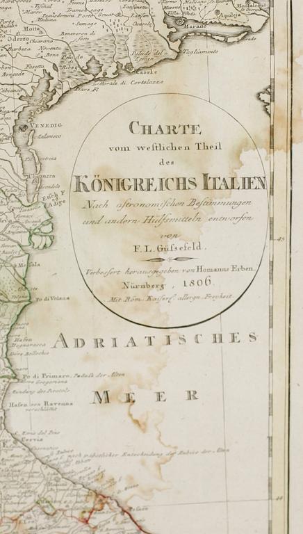 KOPPARSTICK, karta "Königreichs Italien", FL Güssefeld, dat 1806.