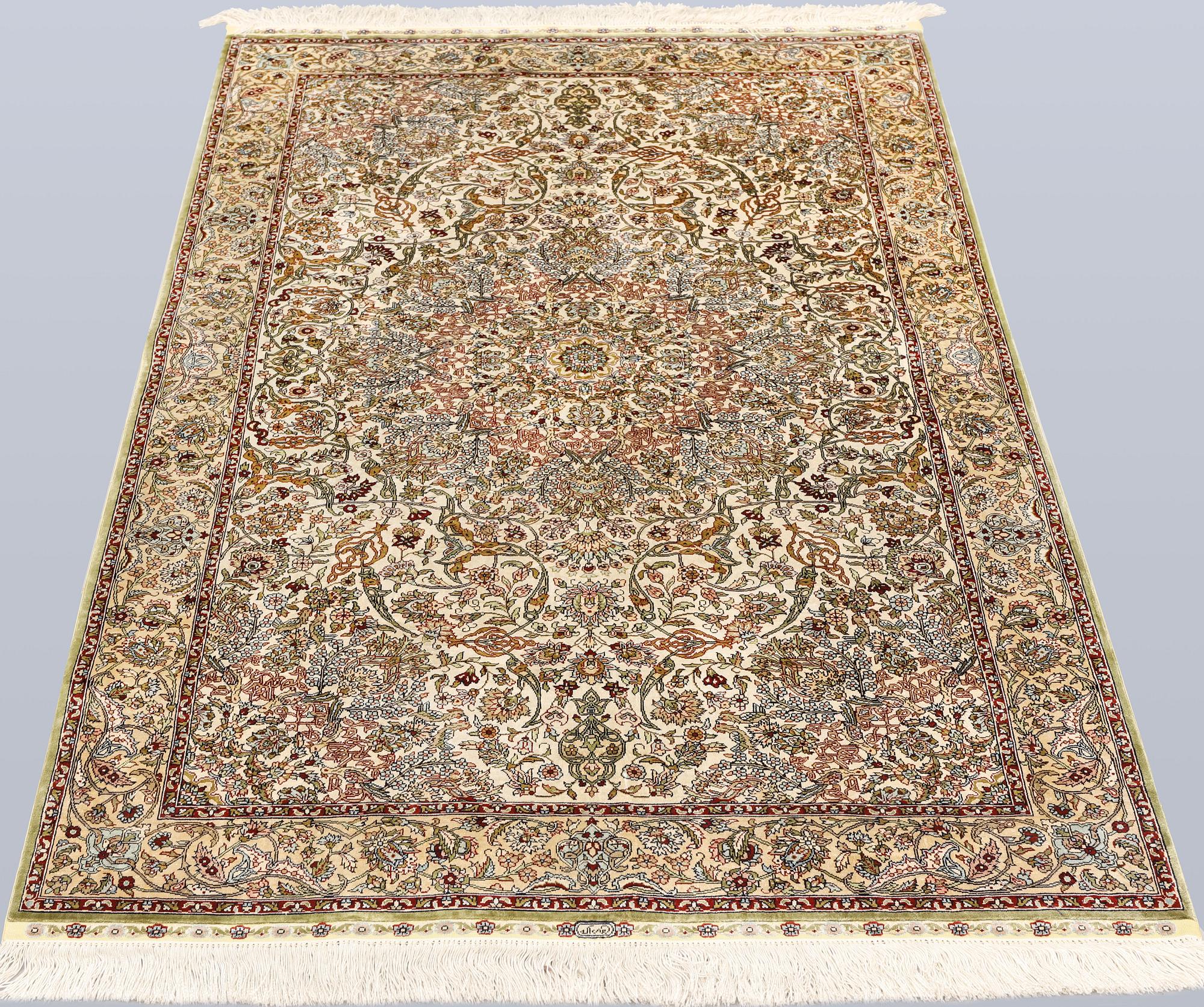 An Oriental silk rug, approx. 153 x 95 cm.