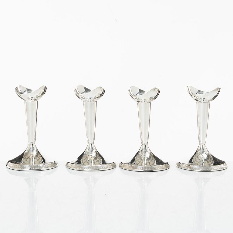 Guldsmedsaktiebolaget (GAB), Ljusstakar, 4 st, silver, GAB, Stockholm 1961-68.