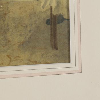 RUDOLF CARLBORG, 2 st, akvarell med täckvitt på papper, signerad R. Carlborg och ena daterad 1942.